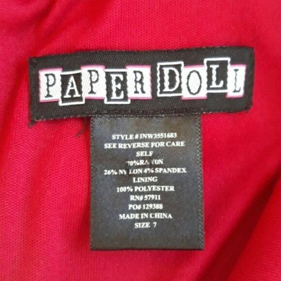 Vtg 80's Dress Edgy Bodycon Peplum Strappy Cutout Back Exposed Zipper Red Sz 7 - Picture 3 of 8